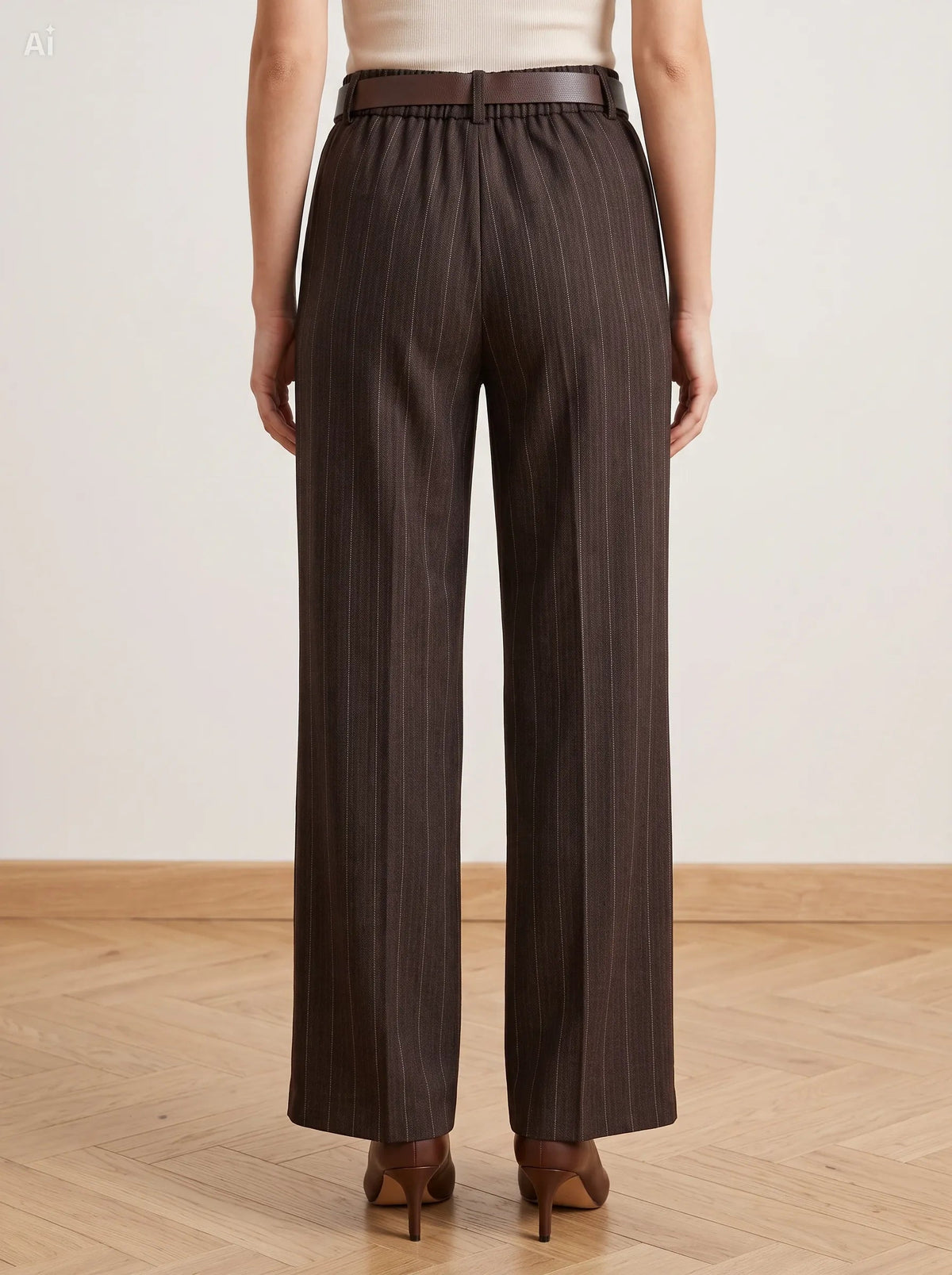 Pantalón de raya diplomática efecto denim