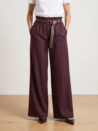 Pantalón de raya diplomática efecto denim