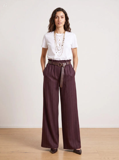 Pantalón de raya diplomática efecto denim