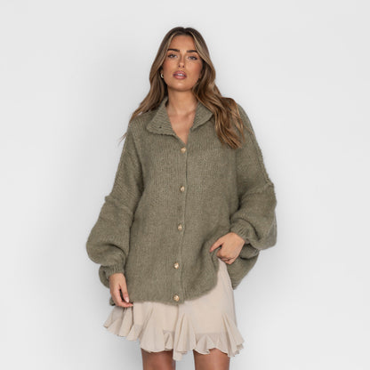 Cárdigan Holgado Ultra Suave "Glamour Acogedor"