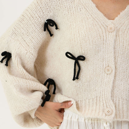 Cárdigan Holgado con Mini Lazos
