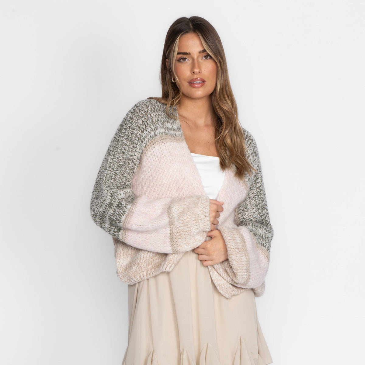 Cárdigan de Rayas Beige