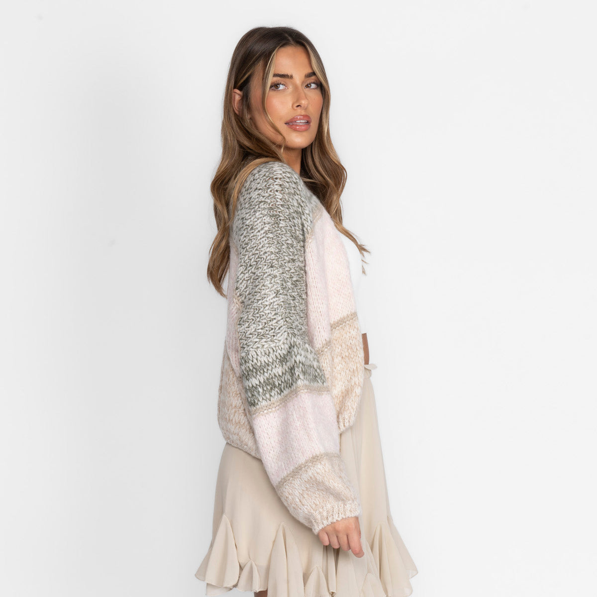 Cárdigan de Rayas Beige