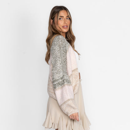 Cárdigan de Rayas Beige