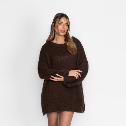 Vestido Jersey Ultra Suave con Hombros Descubiertos