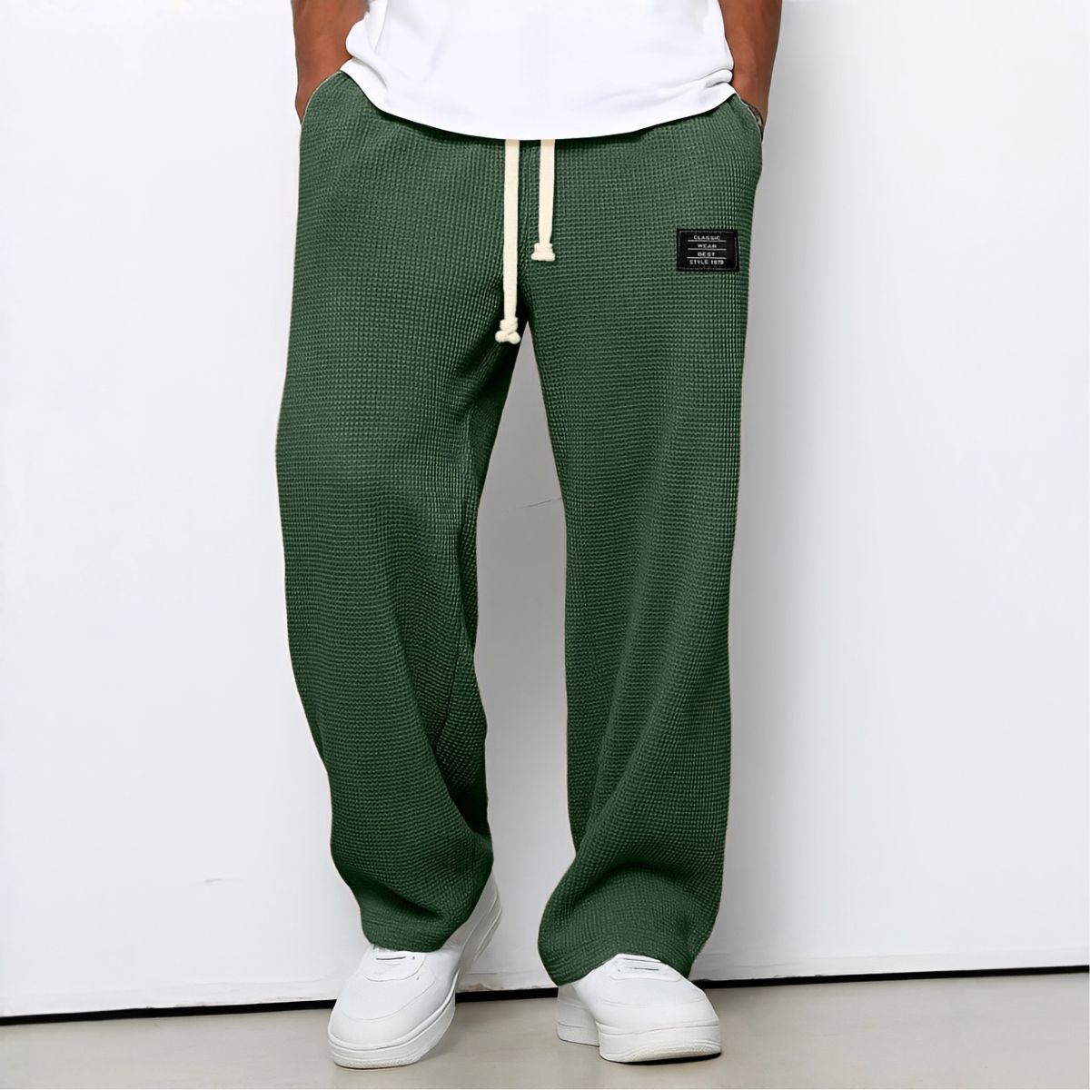 Pantalón relajado de pierna recta para hombre