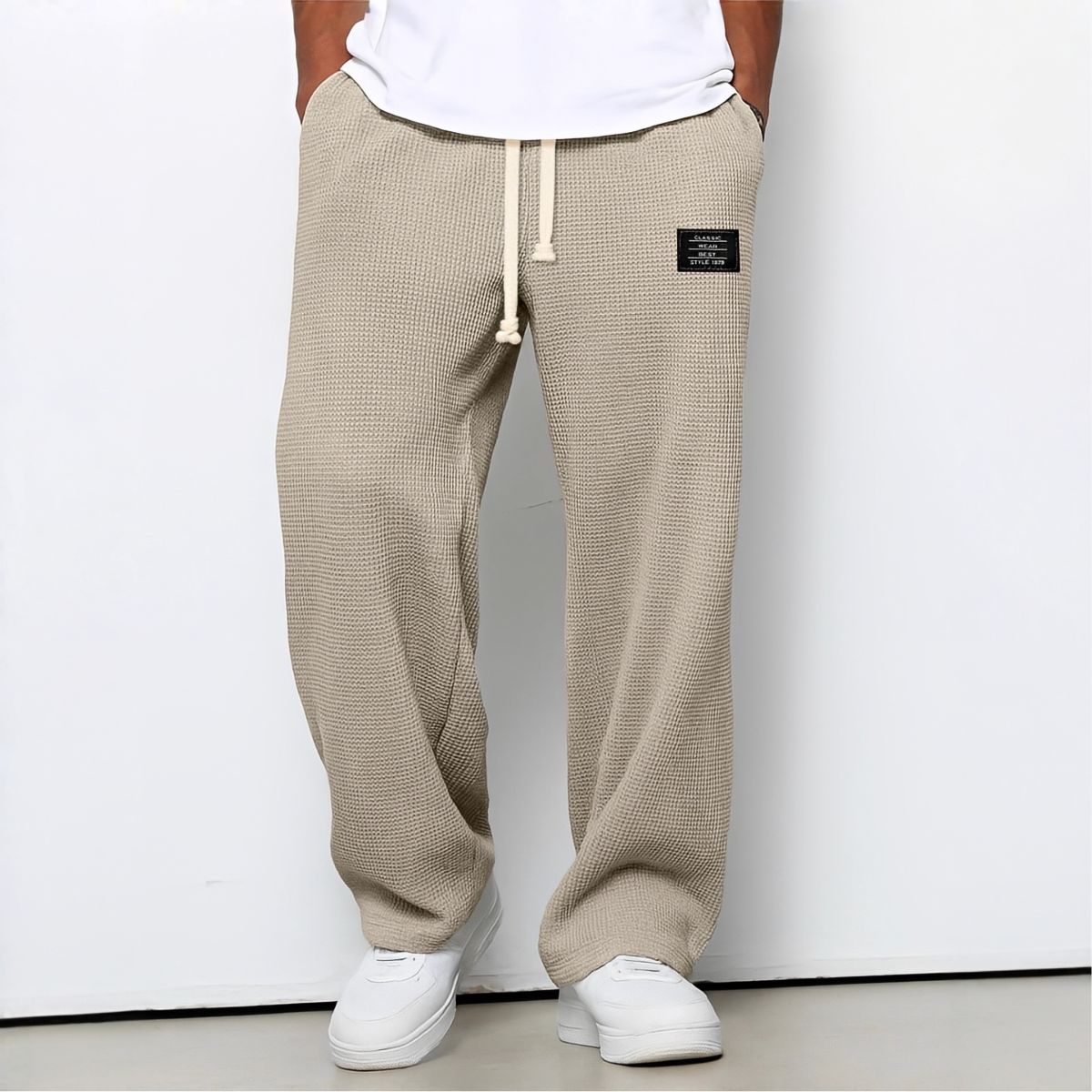 Pantalón relajado de pierna recta para hombre