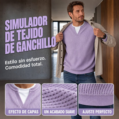 Jersey waffle con efecto doble capa