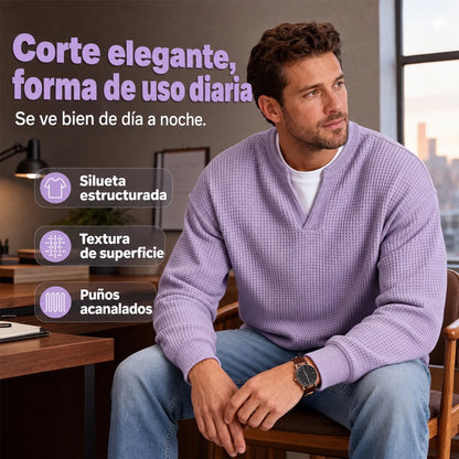 Jersey waffle con efecto doble capa