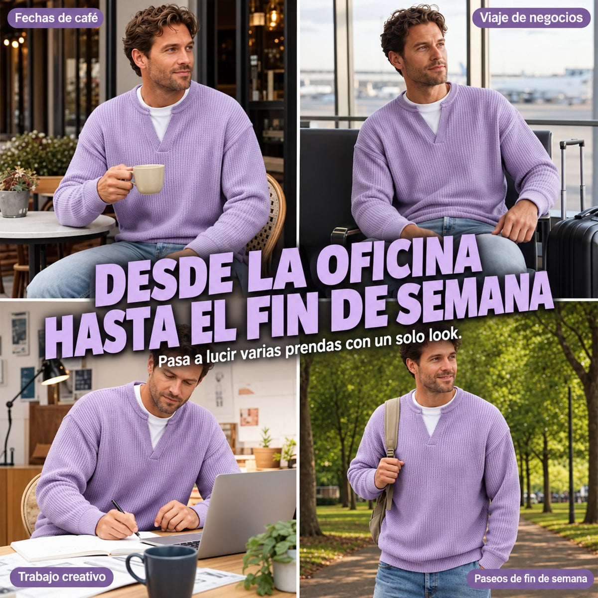 Jersey waffle con efecto doble capa